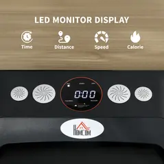 HOMCOM Foldable Walking Treadmill, with LED Display and Wheels, for Home, Office, Gym, Blue - 4