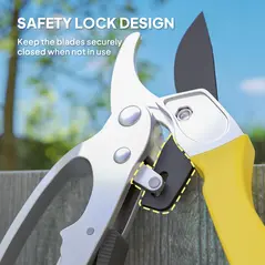 Outsunny 8" Garden Secateurs, Pruning Shears Heavy Duty with Sharp SK5 Blade, Bypass Pruners with Safety Lock and Non-Slip Handles, Lightweight & Ergonomic, Pruning Scissors for Precise Cutting - 5
