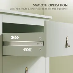 HOMCOM Bedroom Chest of Drawers, Modern 4 Drawer Dresser Cabinet with PU Leather Handles and Metal Runners for Living Room, Hallway, Entryway, 60 x 40 x 98 cm, Green - 6