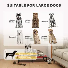 PawHut Portable Raised Dog Bed, Elevated Pet Cot with Breathable Mesh for Indoor Outdoor, for Large Dogs, Red - 7