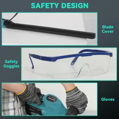 Outsunny 20" Cordless Hedge Trimmer, 18V Electric Hedge Cutter with 51cm Dual Action Blade, 2 x 4000mAh Batteries and Brushless Motor for Garden Branches, Shrubs, Twigs, Blue - 6