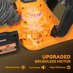 Outsunny 20" Cordless Hedge Trimmer, 18V Electric Hedge Cutter with 51cm Dual Action Blade, 2 x 4000mAh Batteries and Brushless Motor for Garden Branches, Shrubs, Twigs, Orange - 3