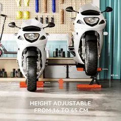 HOMCOM 500 kg Motorcycle Scissor Lift Jack, Heavy Duty Steel Adjustable Motorbike Lifting Hoist Stand with Safety Pin, Foldable Lifter for Dirt Bike Repair Maintenance, 45x15 cm Large Platform, Orange - 5