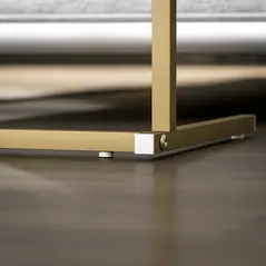 HOMCOM C-Shaped Bedside Table with Charging Station, Marble Grain Side Table with Power Outlets & USB Ports, Storage Bags, for Bedroom, Living Room, White - 8