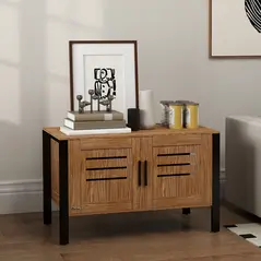 PawHut Cat Litter Box Enclosure with Tall Legs, Scratching Board, Double Doors, Ventilation Holes, 80 x 45 x 50 cm, Dark Brown - 8