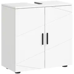 kleankin Under Sink Cabinet with Shelf - White - 1