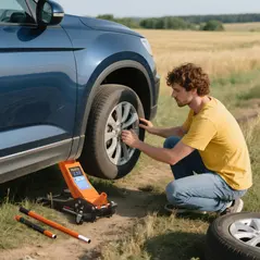 HOMCOM 2.5 Ton Hydraulic Low-Profile Floor Jack, with 7.5-47cm Lifting Range, Wheels, Orange - 8