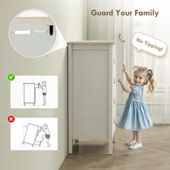 HOMCOM Bedroom Chest of Drawers, Modern 4 Drawer Dresser Cabinet with PU Leather Handles and Metal Runners for Living Room, Hallway, Entryway, 60 x 40 x 98 cm, White - 5