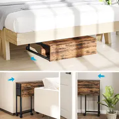 HOMCOM 80 cm Drop Leaf Writing Work Desk - Rustic Brown - 7