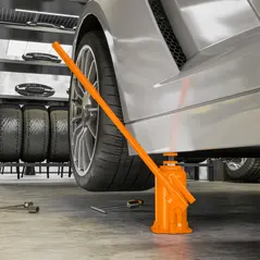 HOMCOM 12 Tonne Hydraulic Bottle Jack with 19-37 cm Lifting Range, Heavy Duty Portable Compact Car Jack Lift with Saddle and 3 Section Handle for Pickup, Truck, Auto Repair Maintenance, Orange - 1