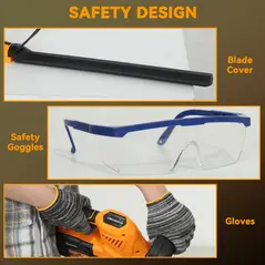 Outsunny 20" Cordless Hedge Trimmer, 18V Electric Hedge Cutter with 51cm Dual Action Blade, 2 x 4000mAh Batteries and Brushless Motor for Garden Branches, Shrubs, Twigs, Orange - 6