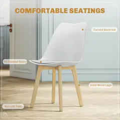 HOMCOM Five-Piece Modern Dining Set - White - 6