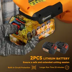 Outsunny 20" Cordless Hedge Trimmer, 18V Electric Hedge Cutter with 51cm Dual Action Blade, 2 x 4000mAh Batteries and Brushless Motor for Garden Branches, Shrubs, Twigs, Orange - 4