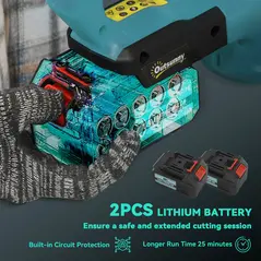 Outsunny 20" Cordless Hedge Trimmer, 18V Electric Hedge Cutter with 51cm Dual Action Blade, 2 x 4000mAh Batteries and Brushless Motor for Garden Branches, Shrubs, Twigs, Blue - 4