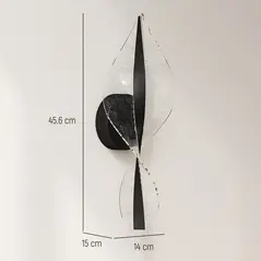 HOMCOM Led Wall Lamp 2 Pack, 13W Modern Indoor Spiral Wall Light, Colour Temperature Adjustable 3000K/4000K/6500K, for Bedroom, Living Room, Hallway, Stairs, Black - 2