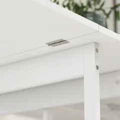 HOMCOM Four-Person Drop Leaf Table - White - 8