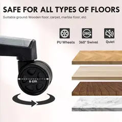 HOMCOM Fabric Gaming Chair with Lumbar Support, Headrest - Pale Pink - 5