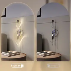 HOMCOM Led Wall Lamp 2 Pack, 13W Modern Indoor Spiral Wall Light, Colour Temperature Adjustable 3000K/4000K/6500K, for Bedroom, Living Room, Hallway, Stairs, Silver Tone - 4