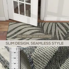 HOMCOM UV Resistant Indoor & Outdoor Area Rug, Easy-Cleaning Machine Washable Rug for Patio, Garden, Kitchen, Bathroom or Living Room, 170 x 120 cm, Grey - 6