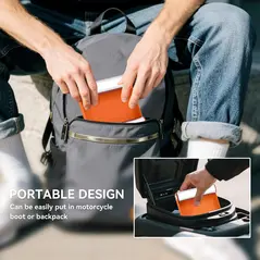 HOMCOM Motorcycle Wheel Cleaning Roller Stand with Steel Frame, Aluminium Rollers, Motorcycle Maintenance Stand for Tyre Cleaning and Chain Lubrication, Fit Tyre Width < 180mm, Bikes < 485lb, Orange - 6