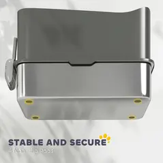 PawHut Stainless Steel Cat Litter Tray, Extra Large Enclosed Litter Box with Scoop, Top Entrance, Non-slip Pads, Dark Grey - 6