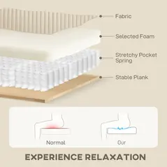 HOMCOM Modern 3 Seater Sofa with Spring Cushion, 212 cm Fabric Jumbo Cord Sofa Couch with 2 Scatter Cushions, Upholstered Corduroy Settee for Living Room, Bedroom, Home Office, Cream White - 4