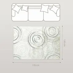 HOMCOM Modern Area Rug, Swirl Pattern Machine Washable Rug, Allergy-Friendly Floor Carpet for Living Room, Bedroom, Dining Room, Home Office, 170 x 120 cm, Cream White - 2