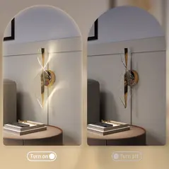 HOMCOM Led Wall Lamp 2 Pack, 13W Modern Indoor Spiral Wall Light, Colour Temperature Adjustable 3000K/4000K/6500K, for Bedroom, Living Room, Hallway, Stairs, Gold Tone - 4