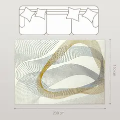 HOMCOM Modern Area Rug, Machine Washable Rug, Allergy-Friendly Floor Carpet for Living Room, Bedroom, Dining Room, Home Office, 230 x 160 cm, Cream White - 2