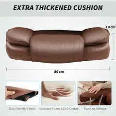 HOMCOM Leathaire Reclining Office Chair with Lumbar Support Pillow - Dark Brown - 6