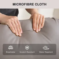 HOMCOM Recliner Armchair, Manual Reclining Chair with Adjustable Leg Rest and Reclining Functions, Modern Microfibre Overstuffed Lounge Seating for Living Room, Bedroom, Grey - 4