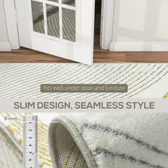 HOMCOM Modern Area Rug, Machine Washable Rug, Allergy-Friendly Floor Carpet for Living Room, Bedroom, Dining Room, Home Office, 230 x 160 cm, Cream White - 7