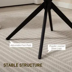 HOMCOM 360 Degree Swivel Accent Chair, Teddy Fleece Fabric Armchair, Upholstered Tufted Vanity Chair with Steel Legs for Living Room, Bedroom, Home Office, White - 6