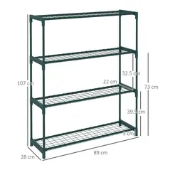 Outsunny Modern Plant Stand, 4-Tier Planter Holder with Steel Frame, Outdoor Flower Display Rack for Potted Plants Garden Balcony Decor, Dark Green - 2