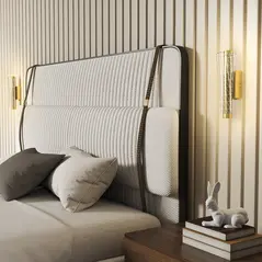 HOMCOM Led Wall Lamp 2 Pack, 9W Modern Indoor Geometric Mesh Wall Light, Colour Temperature Adjustable 3000K/4000K/6500K for Bedroom, Living Room, Hallway, Stairs, Gold Tone - 7