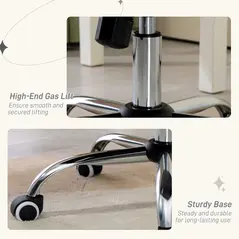 Vinsetto Velvet-Feel Work Chair, with Diamante Back - Cream - 6