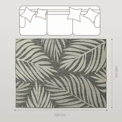 HOMCOM UV Resistant Indoor & Outdoor Area Rug, Easy-Cleaning Machine Washable Rug for Patio, Garden, Kitchen, Bathroom or Living Room, 230 x 160 cm, Grey - 2