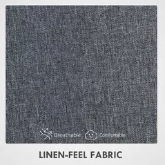 HOMCOM Fabric High Back Office Chair - Grey - 6