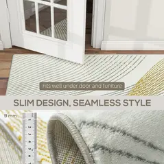 HOMCOM Modern Area Rug, Machine Washable Rug, Allergy-Friendly Floor Carpet for Living Room, Bedroom, Dining Room, Home Office, 170 x 120 cm, Cream White - 7