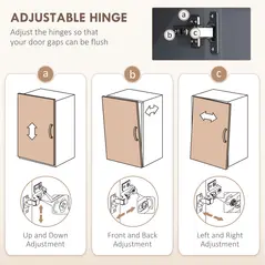 HOMCOM Freestanding Kitchen Cupboard, 4-Door Storage Cabinet with Adjustable Shelves, Modern Kitchen Pantry for Dining Room, 170cm, Grey Wood Effect - 7