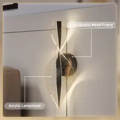 HOMCOM Led Wall Lamp 2 Pack, 13W Modern Indoor Spiral Wall Light, Colour Temperature Adjustable 3000K/4000K/6500K, for Bedroom, Living Room, Hallway, Stairs, Black - 5