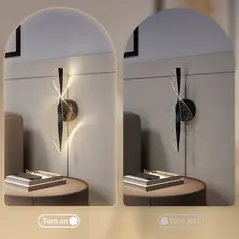 HOMCOM Led Wall Lamp 2 Pack, 13W Modern Indoor Spiral Wall Light, Colour Temperature Adjustable 3000K/4000K/6500K, for Bedroom, Living Room, Hallway, Stairs, Black - 4