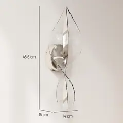 HOMCOM Led Wall Lamp 2 Pack, 13W Modern Indoor Spiral Wall Light, Colour Temperature Adjustable 3000K/4000K/6500K, for Bedroom, Living Room, Hallway, Stairs, Silver Tone - 2