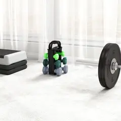 SPORTNOW Dumbbells Set with Storage Rack, 2 x 1kg, 2 x 2kg, 2 x 3kg, Green - 8