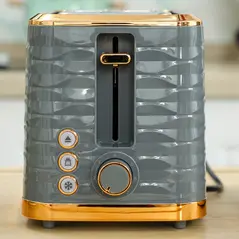 HOMCOM 3000W 1.7L Rapid Boil Kettle & 2 Slice Toaster, Kettle and Toaster Set with 7 Browning Controls and Crumb Tray, Grey - 8