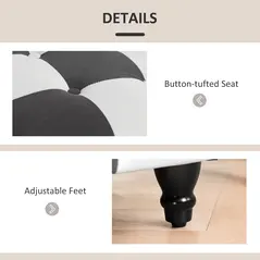 HOMCOM Storage Ottoman, Storage Bench with Wood Legs, Footstool, Footrest with Velvet Surface for Bedroom, Hallway, Living Room, 114 x 47 x 47 cm, Dark Grey and White - 5