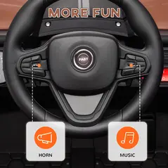 AIYAPLAY 12V Battery Powered Ride on Truck w/ Remote, Four Suspension Wheels, Horn, Lights, Music, USB, for Ages 3-5 Years, Brown - 8