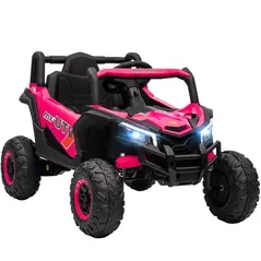 AIYAPLAY 12V Kids Ride On Car with Remote Control, Kids Electric Car with Suspension System, Music, for Kids 3-5 Years, Pink - 1