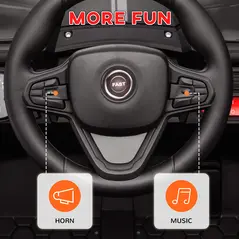 AIYAPLAY 12V Battery Powered Ride on Truck w/ Remote, Four Suspension Wheels, Horn, Lights, Music, USB, for Ages 3-5 Years, Black - 8