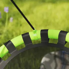 AIYAPLAY 60cm Diameter Kid Nest Swing Seat with Height Adjustable Ropes, for Outdoor, Indoor, Black/Green - 7